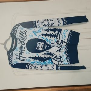 Bob Ross Happy Little Trees Holiday Ugly Christmas Sweater Men's Small